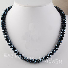 Free Shipping Beautiful jewelry Black Crystal Faceted Beads Women Pendant Necklace 1Pcs G0819 2024 - buy cheap
