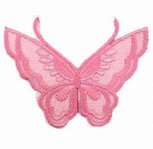 Etiqueta de tela bordada con mariposa para ropa, Broder de corte por calor personalizado y planchar en la espalda, MOQ50pcs 2024 - compra barato