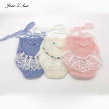 Jane Z Ann Newborn Photography Clothing Baby mohair pearl headband +bodysuit soft infant studio shooting outfits 2024 - buy cheap