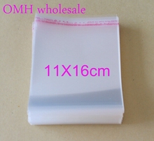 OMH wholesale 200pcs 11x16cm OPP stickers self adhesive transparent clear PP plastic bags for Jewelry display packaging PJ369-5 2024 - buy cheap