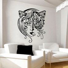 Special Design Art Cat Woman Face Wall Decals Living Room Home Decorative Wall Sticker Removable Creative Wall Mural Y-715 2024 - buy cheap