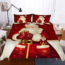 Christmas Duvet Cover with Pillowcase Elk Print Bedding Set King Bedclothes 3D Bed set Twin size Home Textiles Bed Linen Gift 2024 - buy cheap