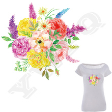 Emblemas da flor Diy Acessório de Impressão Em T-Shirt Lavável Roupas Decoração Novo Design Patch Ferro-No Vestuário 2024 - compre barato