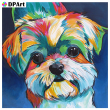 Daimond картина полностью квадратная/круглая дрель Цветная собака 3D Алмазная вышивка со стразами вышивка крестиком Мозаика картина M676 2024 - купить недорого