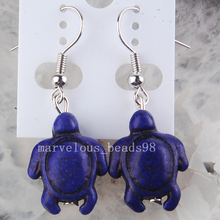 Free Shipping Beautiful BLue Howlite Turtle Beads Women Earring PC3728 2024 - buy cheap
