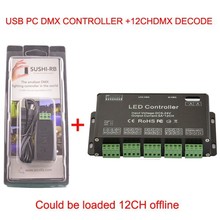 12 Channels  Decoder DC5V-24V,5A/12CH DMX RGB LED Strip Light Controller dmx512 Decoder controller Dimmer +USB PC dmx controller 2024 - buy cheap
