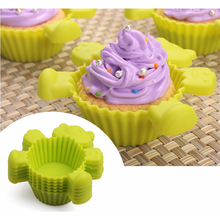 6 PCS/Lot  Cute Bear Reusable Cupcake Liners Muffin Cups Cupcake Decorations  Silicone Baking Cups Bakeware    JH041 2024 - buy cheap