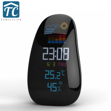 Creative Personality Pebble Wireless Weather Forecast Alarm Clock LED Backlight Multifunction Digital Sensor Weather Desk Clock 2024 - buy cheap
