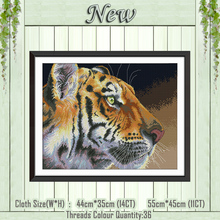 Тигровый животный Декор diy картина напечатанная на холсте DMC 11CT 14CT наборы Китайская вышивка крестиком наборы для рукоделия 2024 - купить недорого