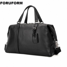 Men's big capacity genuine leather travel bag durable leather travel duffle Real leather large shoulder weekend bag 2024 - buy cheap