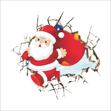 Decoración de Navidad Santa Claus árbol 3d pegatinas de pared vívidas para habitación de niños adesivo de paredes calcomanías de pared póster de artes de pared 2024 - compra barato