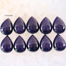 10Pcs 18x13MM Water Drop Natural Stone Beads Blue Sandstone CAB Cabochon For Making Necklace Earrings Bracelets K813 2024 - buy cheap