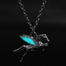 MQCHUN Anime Pegasus GLOW in the DARK Luminous Pendant Necklace Fashion Men's Horse Jewelry Hot Movie Percy Jackson 2024 - buy cheap