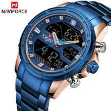 NAVIFORCE Men Sports Watches Men's Quartz LED Digital Clock Male Luxury Brand Full Steel Military Wrist Watch Relogio Masculino 2024 - buy cheap