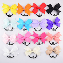 DHL 500 Pcs 3.5 "Ribbon Bow Hairbands Para Meninas Do Bebê Bowknot Elastic Hairband Crianças acessórios Para Crianças de cabelo corda anel de cabelo 2024 - compre barato