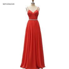 Robe de soiree 2019 Red Spaghetti Straps Rhinestone Belt Women's Ceremony Dress New Year Party Dress Long Formal Evening Dresses 2024 - buy cheap