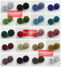 50Pcs/Lot Clay Bracelet Disco Crystal Pave Ball Beads Wholesale 10MM High Quality 2024 - buy cheap