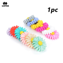 LOFCA Silicone Pacifier Clip Daisy Teether Flower 1PC Teething Soother Holder Baby Feeding Accessories Tools Silicone beads 2024 - buy cheap