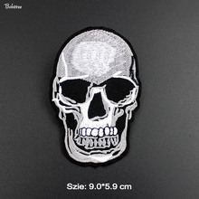 Fashion Cool Skull Patches Iron Stickers Stripe on clothing Badges Embroidered Applique for Jackets DIY Accessories 2024 - buy cheap