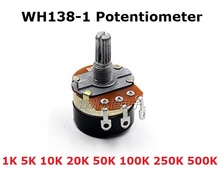 5PCS Potentiometer WH138-1 10K 1K 5K 20K 50K 100K 250K 500K with switch potentiometer B20K B50K B100K B250K B500K B1K B5K B10K 2024 - buy cheap
