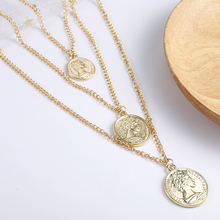 Vintage Coin Necklace For Women Fashion Gold Color Medallion Necklace Multiple Layers Pendant Long Necklaces Boho Jewelry Gift 2024 - buy cheap