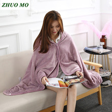 ZHUO MO 100X150cm pink Soft Warm Blanket Thickened flannel shawl Travel Sofa Solid Color Bed Fluffy home Office break Blanket 2024 - buy cheap