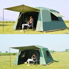 Ultralarge 5-8 person use 365*365*220CM double layer waterproof sun shelter large gazebo camping party family garden tent 2024 - buy cheap