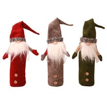 Cute Elf Santa Claus Green Gray Red Wine Bottle Cover Bottle Bag Party Dinner Table Decor Xmas Gift Christmas Ornaments supplies 2024 - buy cheap