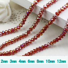 5040 AAA Top Quality Dark red AB Color Loose Crystal Glass Rondelle beads.2mm 3mm 4mm,6mm,8mm 10mm,12mm Free Shipping! 2024 - buy cheap