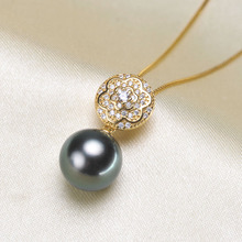 Accesorio colgante de perlas con diseño de flor brillante con forma de círculo S925 colgante de plata con soporte de plata y Color dorado 3 piezas 2024 - compra barato