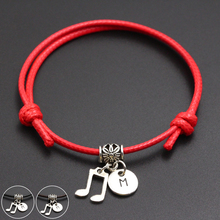 A-Z English Alphabet Music Note Charm Red Thread String Bracelet Handmade DIY Lucky Rope Bracelet For Women Men Jewelry 2024 - buy cheap