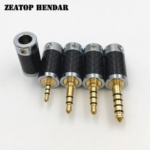 Conector de Audio estéreo para reparación de auriculares, Conector de cobre HiFi no magnético de 2,5mm/3,5mm/4,4mm, 3, 4, 5 polos, fibra de carbono, 4 Uds. 2024 - compra barato