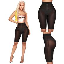 BKLD-pantalones Capri transparentes con cremallera frontal para mujer, pantalón corto Sexy de malla para playa, color negro, 2018 2024 - compra barato