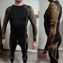 Men's Clothing Brand Compression set Punisher Gym Workout Tights Quick-drying Skull MMA tactical underwear rash guard Male sport 2024 - buy cheap