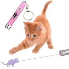 Caneta ponteiro brinquedo para gatos, portátil, criativo e divertido, luz led, laser vermelho com mouse de animação brilhante 2024 - compre barato