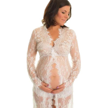 Белое кружевное платье с разрезом спереди для беременных реквизит для фотосессии платье для беременных женщин фото одежда с принтом стрельбы платье для беременных 2024 - купить недорого