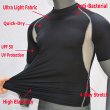 Drop ship BLACK/Breathable Surf UPF 50 Rash Guard Shirt Short Sleeves Surfing Diving Suits Swimwear New UV Swimming RashGuard 2024 - buy cheap