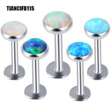 TIANCI FBYJS  Opal lip Stud Stone Labret Ring 16G Lip Stud Kit Body Jewelry For Women Ear Cartilage Earring Piercing Ombligo 2024 - buy cheap