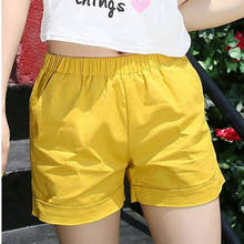 2017 Hot Sale Summer Women Cloth Solid Color Shorts Pure Cotton Loose Casual Shorts Elastic Waist Straight Hot Shorts for Girls 2024 - buy cheap