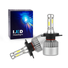 Farol automotivo de led, 2 peças, 12v, h4, h1, h7, h11, h3, 9005, 9006, hb3, hb4, h13, kit de farol s2, 60w, 8000lm, cob, ip68, luz automática 2024 - compre barato