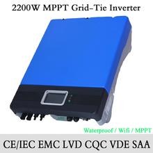 2.2KW(2200W) Dual Input Single MPPT Waterproof IP65 On Grid Tie Solar Power Inverter Wifi Default Conversion, GPRS optional 2024 - buy cheap
