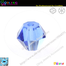 Bead,288pcs/Lot AAA Top Quality 5301 Bicone Beads 6mm LT Blue Crystal Bead Loose Spacer fit DIY Making 2024 - buy cheap