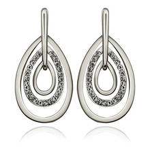 2017 White Gold-Color  Earing Big Stud Earrings For Women Double Drops Statement Earrings Vintage Earings Fashion Jewelry E885 2024 - buy cheap