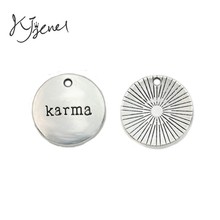 JAKONGO Karma Charms Antique Silver Plated Pendants for Jewelry Making Accessories Craft Handmade DIY 20mm 2024 - buy cheap
