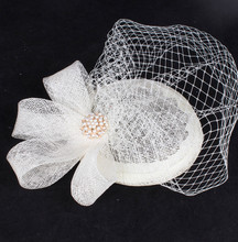 Chapéus fascinator de casamento feminino clássico, venda pontilhada grampos de cabelo preto marinho linho jantar festa igreja mulheres cabelo myq101 2024 - compre barato