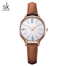 Женские кварцевые часы Shengke, женские наручные часы с кожаным ремешком, 2019 2024 - купить недорого