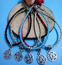 Новые Популярные разноцветные счастливые браслеты и браслеты пентаграмма браслет сделай сам для Wicca Pagan готические ювелирные изделия подарок 2024 - купить недорого