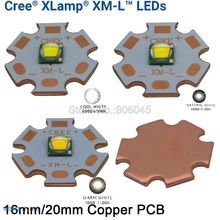 Cree XLamp XML XM-L T6 10 Вт, холодный белый, нейтральный белый, теплый белый, высокомощный светодиодный излучатель, Диод на медной печатной плате 16 или 20 мм 2024 - купить недорого