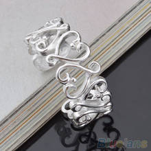 Lady Fashion Silver Plated Love Heart Opening Adjustable Ring Valentine Gift 4PNH 2024 - buy cheap