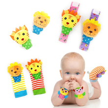 2pcs/pair Wrist Band Rattle Foot Socks Ring Bell Colorful Infant Baby Developmental Toy Plush Newborn Soft Doll Tiger Lion 2024 - buy cheap